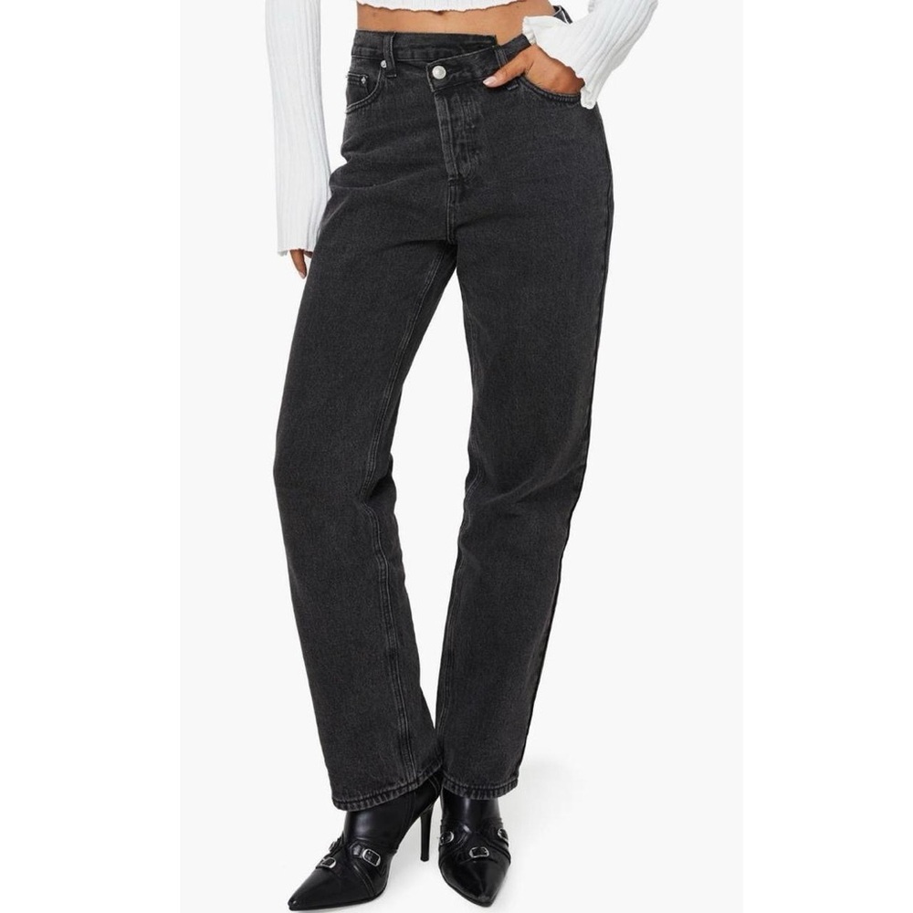Princess Polly Holly Asymmetric Crossover
Waist Straight Leg Jeans